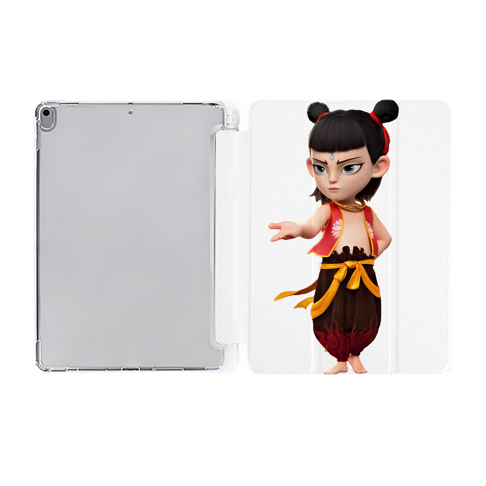 （画像用） Ne Zha 2 ナタ 魔童の大暴れ IPad ケース ペン収納付き 三つ折りスタンド PUレザー×シリコン 対応機種9.5/10.5/10.9インチ